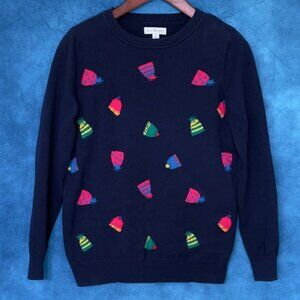 Kim Rogers Festive Bobble Hats Cotton Sweater, Size M